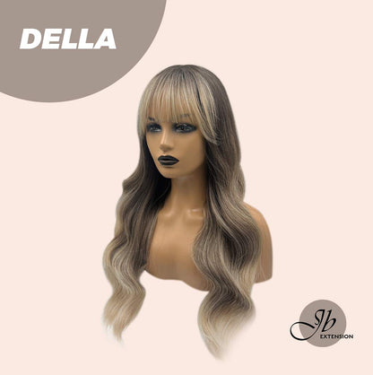 JBEXTENSION 25 Inches Balayage With Dark Root Curly Wig With Bangs DELLA Alexwigs