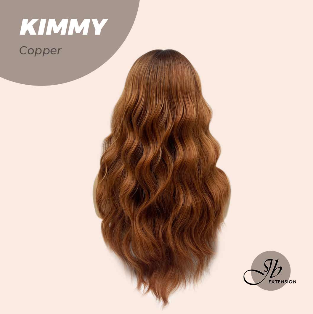 JBEXTENSION 24 Inches Copper Body Wave With Bangs Wig KIMMY COPPER Alexwigs