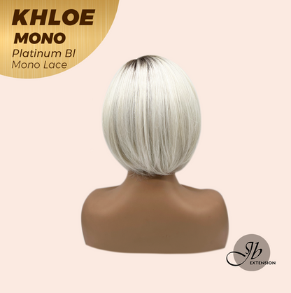 [PRE-ORDER] JBEXTENSION KHLOE MONO 6X5 Full Monofilament Hand Tied Top Wig 12 Inches Bob Cut Platinum Blonde Mono Lace Handmade Futura Fiber Wig With Anti-slip Silicone Strips Glueless Wig KHLOE MONO PLATINUM BLONDE【BENDY EAR TABS】 Alexwigs