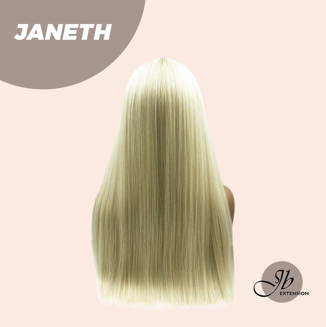 JBEXTENSION 22 Inches Light Blonde Straight Wig With Full Bangs JANETH Alexwigs