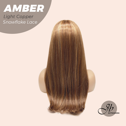 [PRE-ORDER] JBEXTENSION 21 Inches Straight Light Copper Pre-Cut T Part Snowflake Lace Frontlace Glueless Wig AMBER LIGHT COPPER【BENDY EAR TABS】 Alexwigs