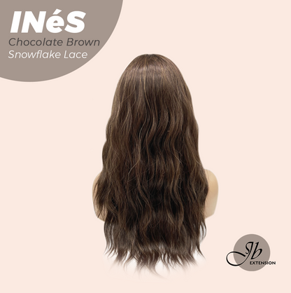 JBEXTENSION 22 Inches Chocolate Brown Pre-Cut Snowflake Lace Frontlace Glueless Wig INéS CHOCOLATE BROWN【PERMATEASE】【BENDY EAR TABS】- M/L Alexwigs