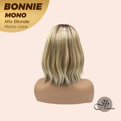 [PRE-ORDER] JBEXTENSION BONNIE MONO MIX BLONDE Full Monofilament Handmade Full Lace Full Hand Tied Wig 12 Inches Mix Blonde With Dark Root Mono Lace Handmade Futura Fiber Glueless Wig BONNIE MONO MIX BLONDE【BENDY EAR TABS】 Alexwigs