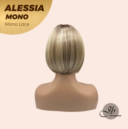 [PRE-ORDER] JBEXTENSION ALESSIA MONO Monofilament Handmade Wig 6X5 Full Monofilament Hand Tied Top Wig 10 Inches Bob Cut Mix Blonde Mono Lace Wig Glueless Wig ALESSIA MONO【BENDY EAR TABS】 Alexwigs