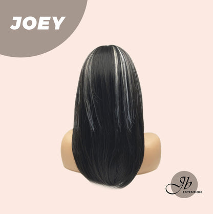 JBEXTENSION 20 Inches Wolf Cut Black With Pink Silver Highlight Wig JOEY Alexwigs