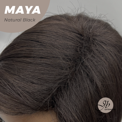 JBEXTENSION 22 Inches Natural Black Women Fashion Full Machine Wig MAYA NATURAL BLACK【PLUS PERMATEASE】【BENDY EAR TABS】 Alexwigs