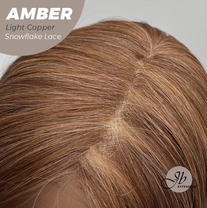 [PRE-ORDER] JBEXTENSION 21 Inches Straight Light Copper Pre-Cut T Part Snowflake Lace Frontlace Glueless Wig AMBER LIGHT COPPER【BENDY EAR TABS】 Alexwigs