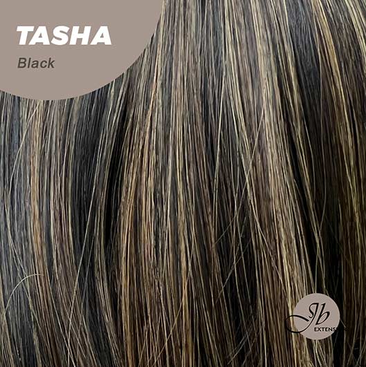 JBEXTENSION 24 Inches Wolf Cut Black Women Wig With Bangs TASHA BLACK Alexwigs