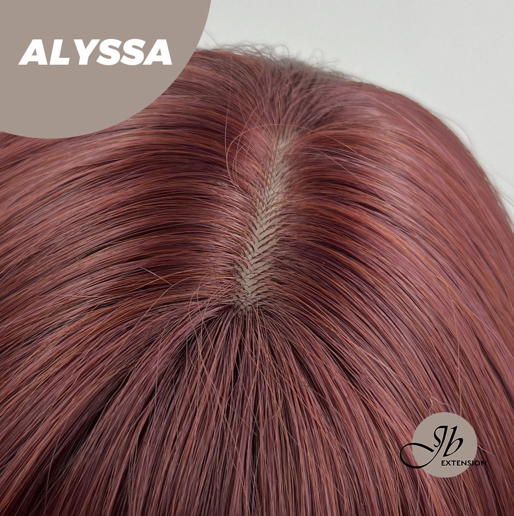 JBEXTENSION 25 Inches Red Curly Fashion Wig With Full Bangs ALYSSA Alexwigs