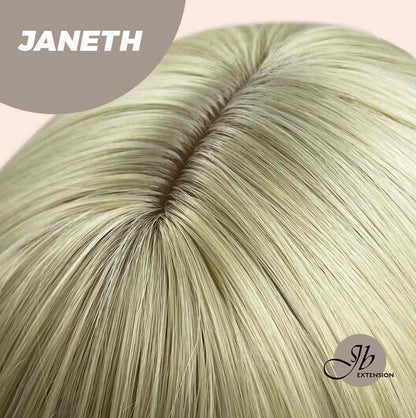 JBEXTENSION 22 Inches Light Blonde Straight Wig With Full Bangs JANETH Alexwigs