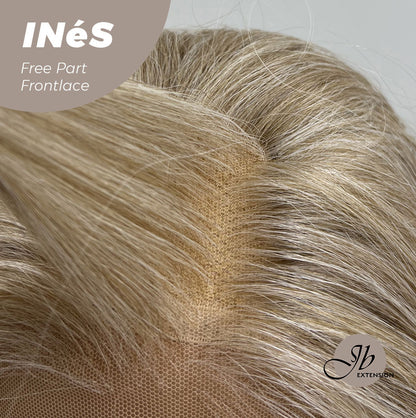 JBEXTENSION 22 Inches Peach Blonde Body Wave Pre-Cut Free Part Frontlae Glueless Wig INéS Alexwigs