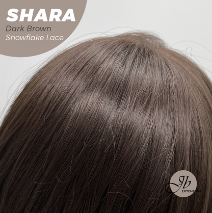 [PRE-ORDER] JBEXTENSION 17 Inches Curly Dark Brown Pre-Cut T Part Snowflake Lace Frontlace Glueless Wig SHARA DARK BROWN【BENDY EAR TABS】 Alexwigs
