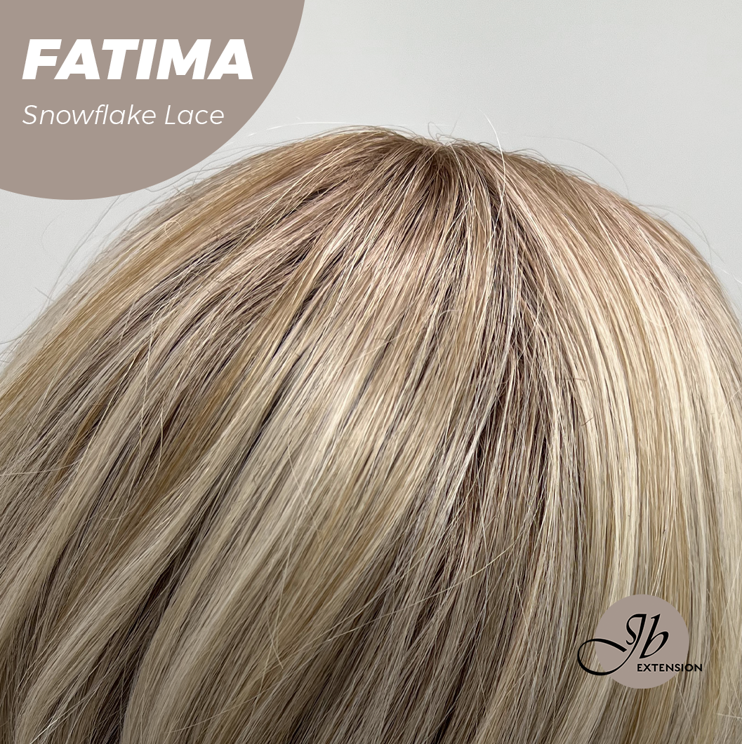 [PRE-ORDER] JBEXTENSION 12 Inches Blonde Curly Pre-Cut Side Part Snowflake Lace Frontlace Glueless Wig FATIMA SNOWFLAKE【BENDY EAR TABS】- M/L Alexwigs