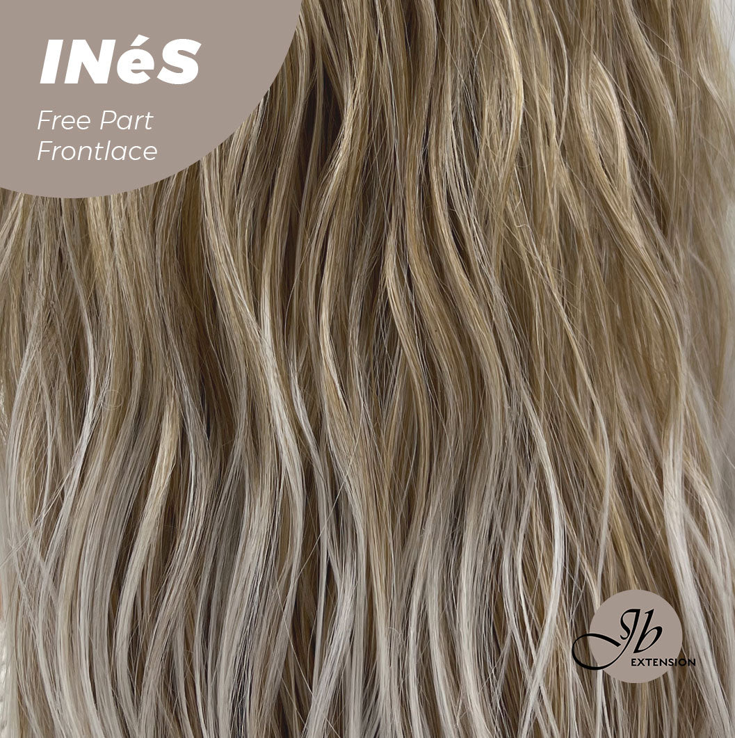 JBEXTENSION 22 Inches Peach Blonde Body Wave Pre-Cut Free Part Frontlae Glueless Wig INéS Alexwigs