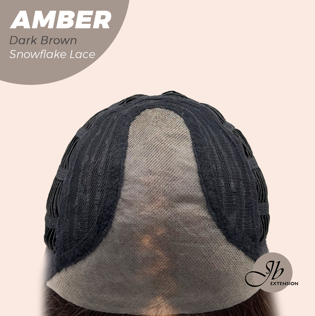 [PRE-ORDER] JBEXTENSION 21 Inches Straight Dark Brown Pre-Cut T Part Snowflake Lace Frontlace Glueless Wig AMBER DARK BROWN【BENDY EAR TABS】 Alexwigs