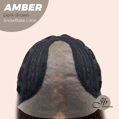 [PRE-ORDER] JBEXTENSION 21 Inches Straight Dark Brown Pre-Cut T Part Snowflake Lace Frontlace Glueless Wig AMBER DARK BROWN【BENDY EAR TABS】 Alexwigs