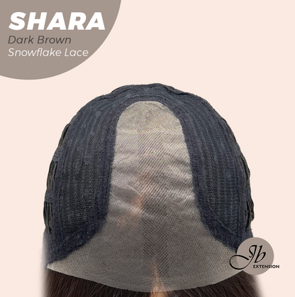 [PRE-ORDER] JBEXTENSION 17 Inches Curly Dark Brown Pre-Cut T Part Snowflake Lace Frontlace Glueless Wig SHARA DARK BROWN【BENDY EAR TABS】 Alexwigs