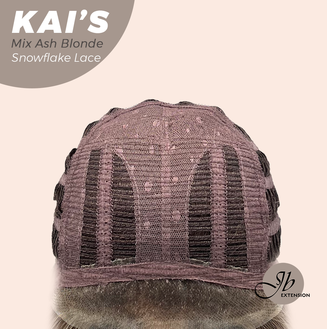 [PRE-ORDER] JBEXTENSION 18 Inches Mix Ash Blonde Pre-Cut Snowflake Lace Frontlace Glueless Wig KAI'S MIX ASH BLONDE【PERMATEASE】【BENDY EAR TABS】 Alexwigs