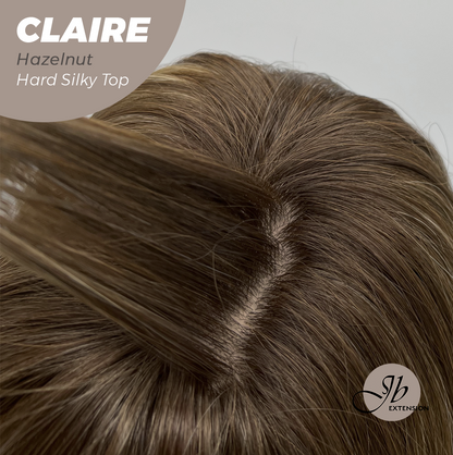 JBEXTENSION 22 Inches Scalpiana Hazelnut 3.5X4 Hard Silky Top Natural Scalp Effect Women Wig With Bangs CLAIRE SILKY TOP HAZELNUT Alexwigs