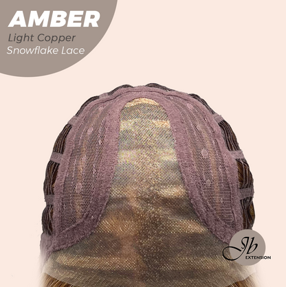 [PRE-ORDER] JBEXTENSION 21 Inches Straight Light Copper Pre-Cut T Part Snowflake Lace Frontlace Glueless Wig AMBER LIGHT COPPER【BENDY EAR TABS】 Alexwigs