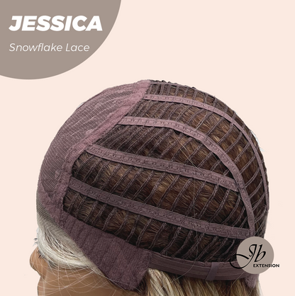 [PRE-ORDER] JBEXTENSION 16 Inches Mix Blonde Curly Pre-Cut Side Part Snowflake Lace Frontlace Glueless Wig JESSICA【BENDY EAR TABS】 Alexwigs