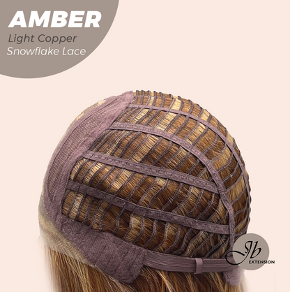 [PRE-ORDER] JBEXTENSION 21 Inches Straight Light Copper Pre-Cut T Part Snowflake Lace Frontlace Glueless Wig AMBER LIGHT COPPER【BENDY EAR TABS】 Alexwigs
