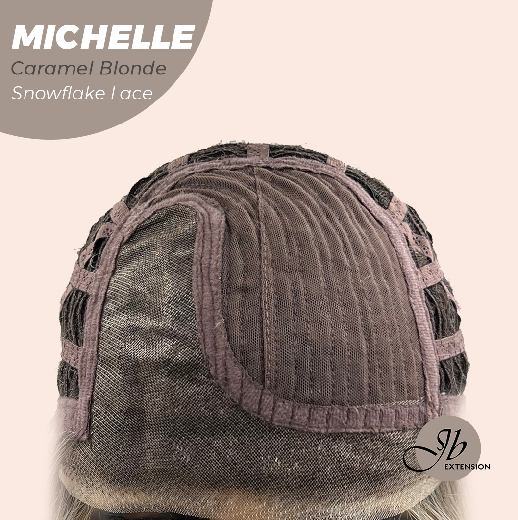 [PRE-ORDER] JBEXTENSION 10 Inches Caramel Blonde Pre-Cut Side Part Snowflake Lace Frontlace Glueless Wig MICHELLE CARAMEL BLONDE【BENDY EAR TABS】- S/M Alexwigs