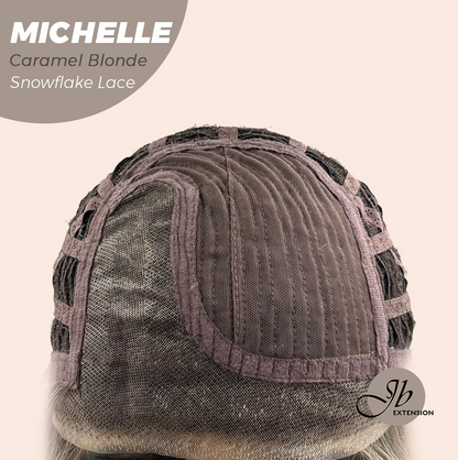 [PRE-ORDER] JBEXTENSION 10 Inches Caramel Blonde Pre-Cut Side Part Snowflake Lace Frontlace Glueless Wig MICHELLE CARAMEL BLONDE【BENDY EAR TABS】- S/M Alexwigs