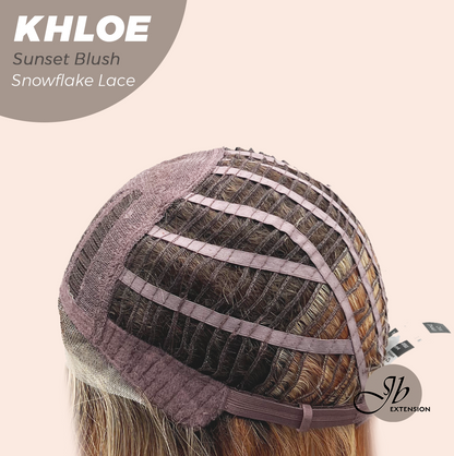 [PRE-ORDER] JBEXTENSION 12 Inches Bob Cut Sunset Blush Pre-Cut Snowflake Lace Frontlace Glueless Wig KHLOE SUNSET BLUSH【PERMATEASE】【BENDY EAR TABS】 Alexwigs