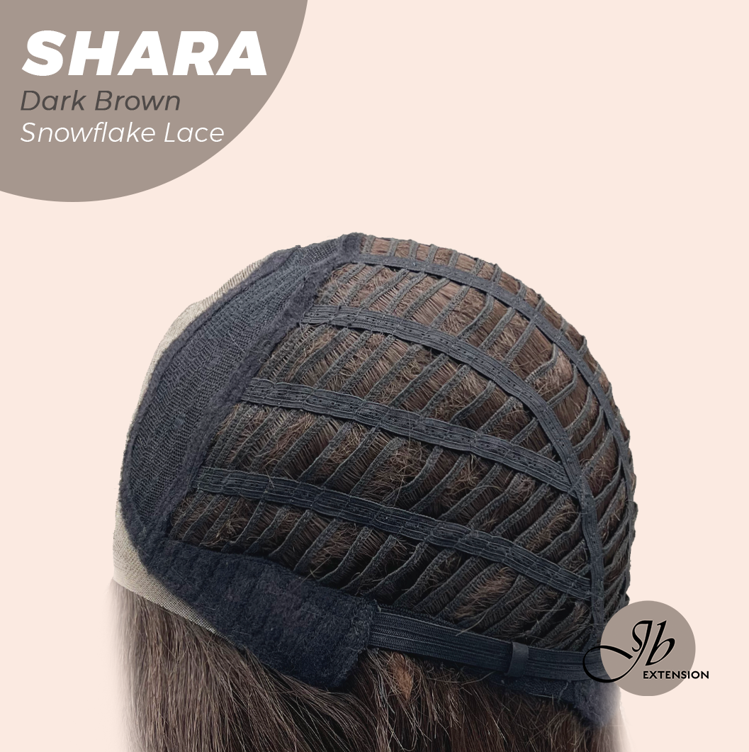[PRE-ORDER] JBEXTENSION 17 Inches Curly Dark Brown Pre-Cut T Part Snowflake Lace Frontlace Glueless Wig SHARA DARK BROWN【BENDY EAR TABS】 Alexwigs