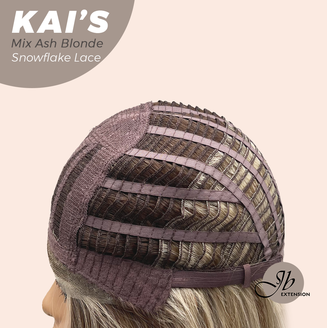 [PRE-ORDER] JBEXTENSION 18 Inches Mix Ash Blonde Pre-Cut Snowflake Lace Frontlace Glueless Wig KAI'S MIX ASH BLONDE【PERMATEASE】【BENDY EAR TABS】 Alexwigs