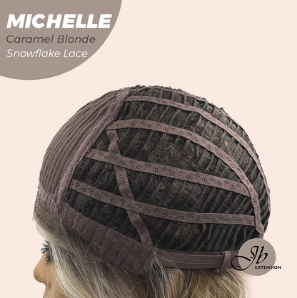 [PRE-ORDER] JBEXTENSION 10 Inches Caramel Blonde Pre-Cut Side Part Snowflake Lace Frontlace Glueless Wig MICHELLE CARAMEL BLONDE【BENDY EAR TABS】- S/M Alexwigs