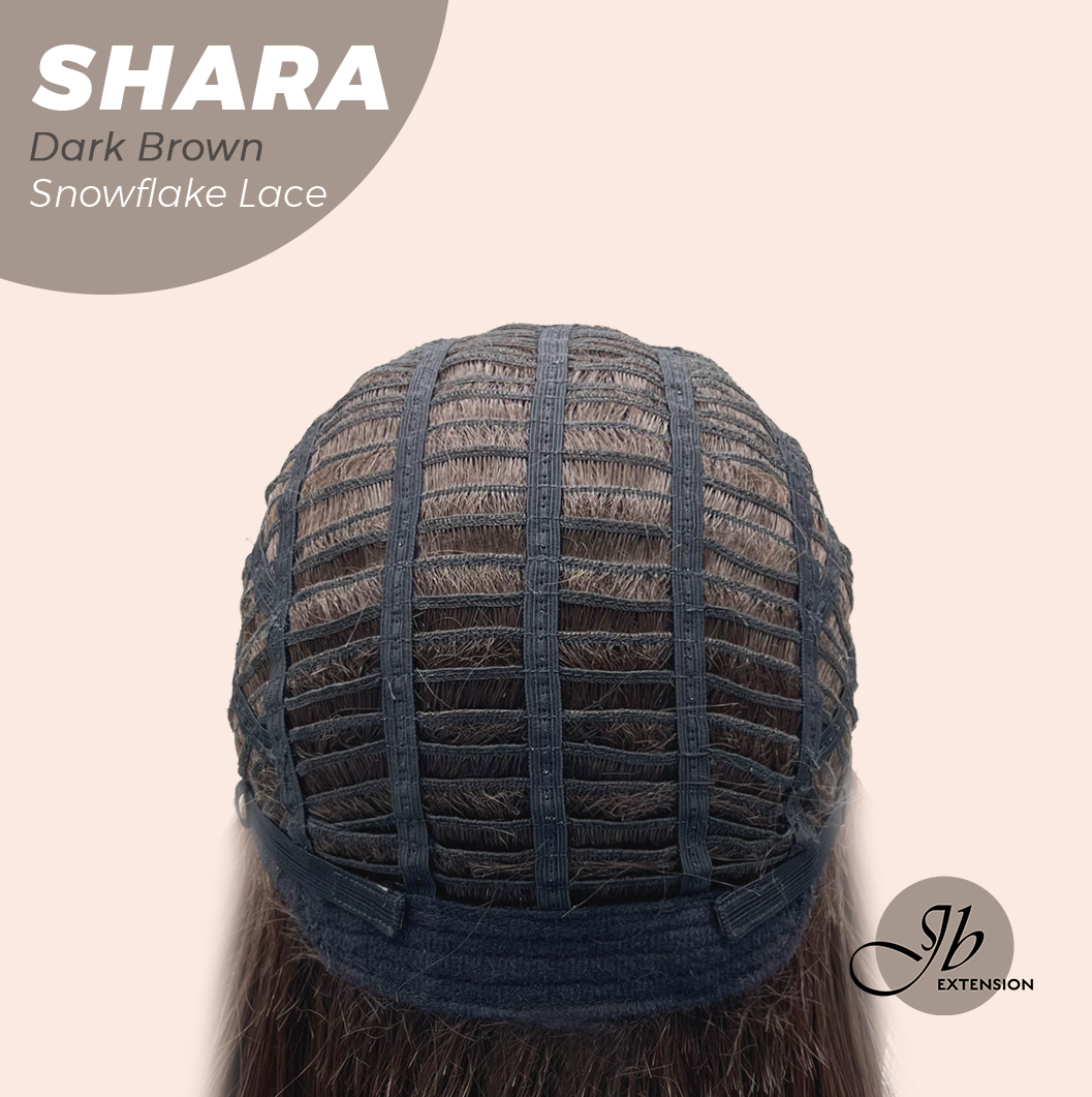 [PRE-ORDER] JBEXTENSION 17 Inches Curly Dark Brown Pre-Cut T Part Snowflake Lace Frontlace Glueless Wig SHARA DARK BROWN【BENDY EAR TABS】 Alexwigs