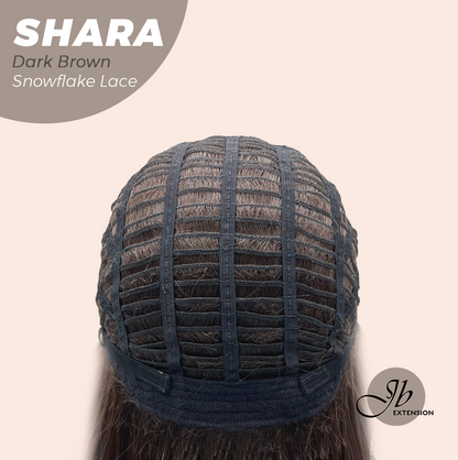 [PRE-ORDER] JBEXTENSION 17 Inches Curly Dark Brown Pre-Cut T Part Snowflake Lace Frontlace Glueless Wig SHARA DARK BROWN【BENDY EAR TABS】 Alexwigs