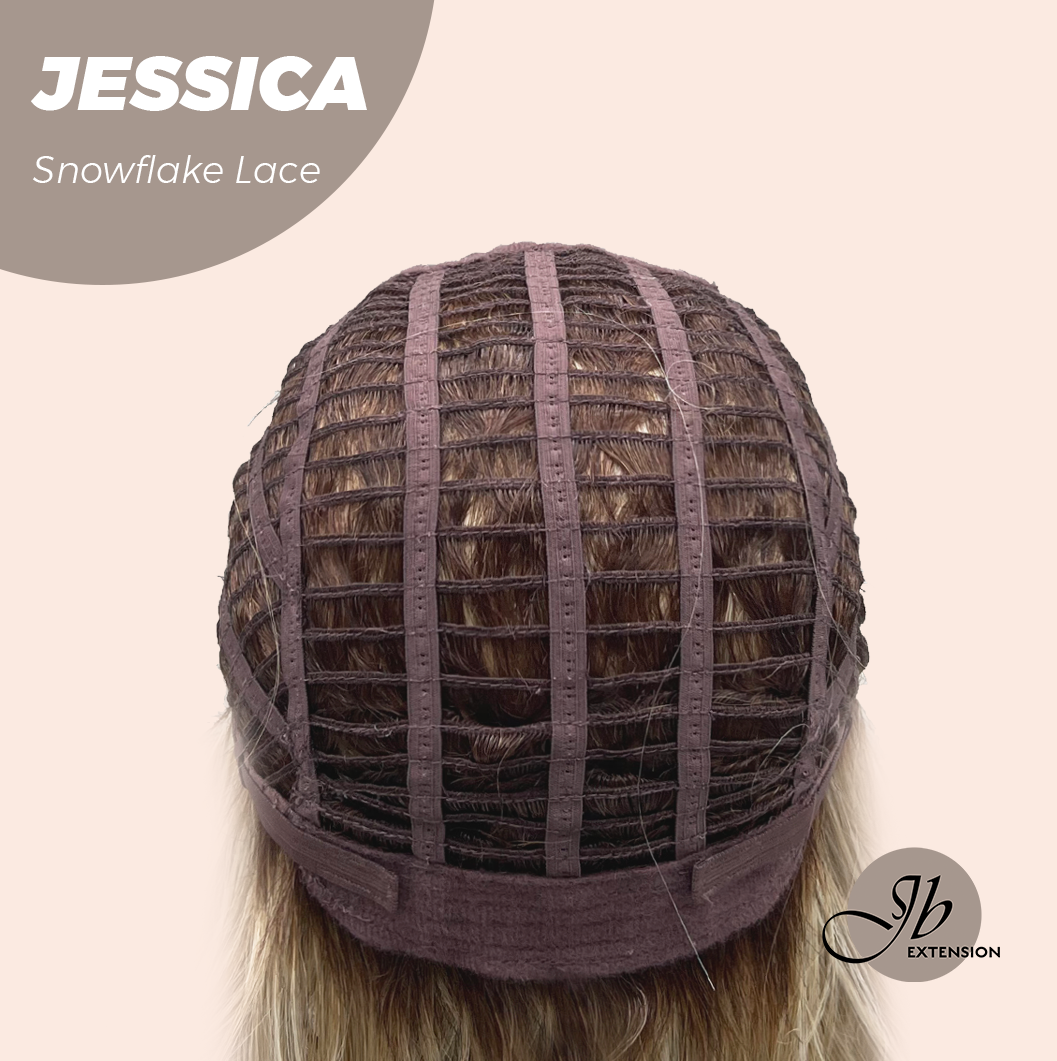 [PRE-ORDER] JBEXTENSION 16 Inches Mix Blonde Curly Pre-Cut Side Part Snowflake Lace Frontlace Glueless Wig JESSICA【BENDY EAR TABS】 Alexwigs