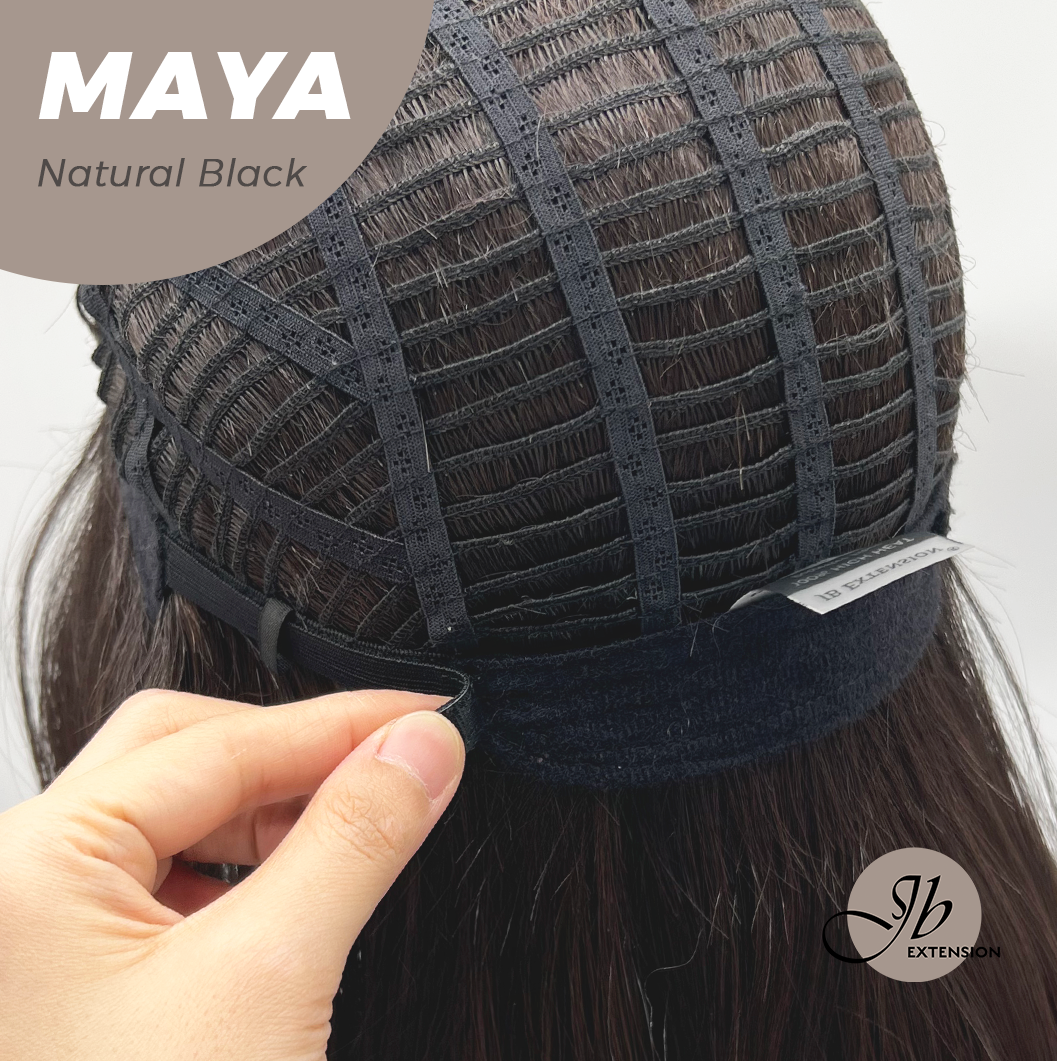 JBEXTENSION 22 Inches Natural Black Women Fashion Full Machine Wig MAYA NATURAL BLACK【PLUS PERMATEASE】【BENDY EAR TABS】 Alexwigs