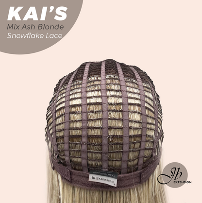 [PRE-ORDER] JBEXTENSION 18 Inches Mix Ash Blonde Pre-Cut Snowflake Lace Frontlace Glueless Wig KAI'S MIX ASH BLONDE【PERMATEASE】【BENDY EAR TABS】 Alexwigs