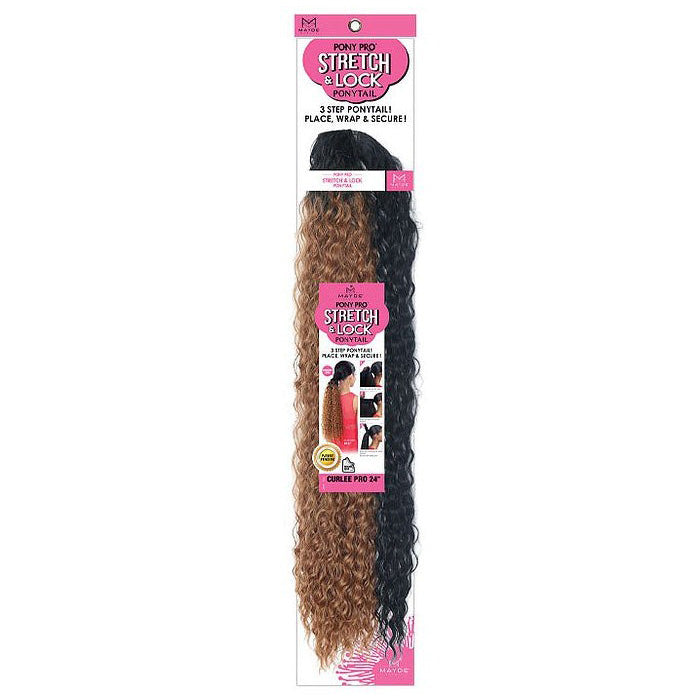 Mayde Pony Pro Stretch & Lock Ponytail - CURLEE PRO 24" Alexwigs