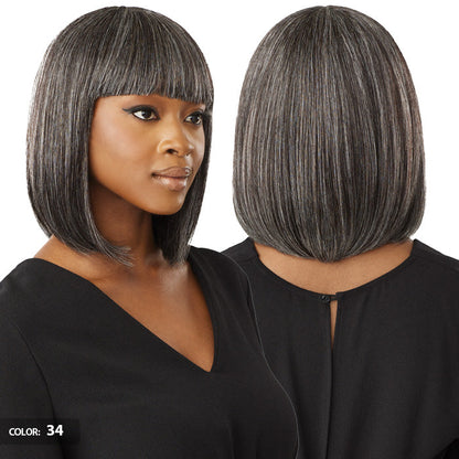 Outre Fab & Fly 100% Human Hair Gray Glamour Full Wig - HH-DERIA Alexwigs