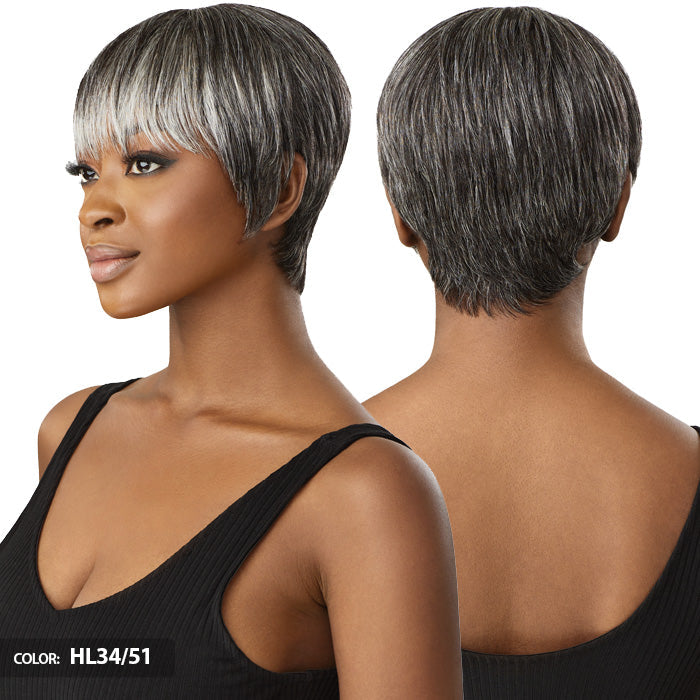 Outre Fab & Fly 100% Human Hair Gray Glamour Full Wig - HH-ZAIDA Alexwigs