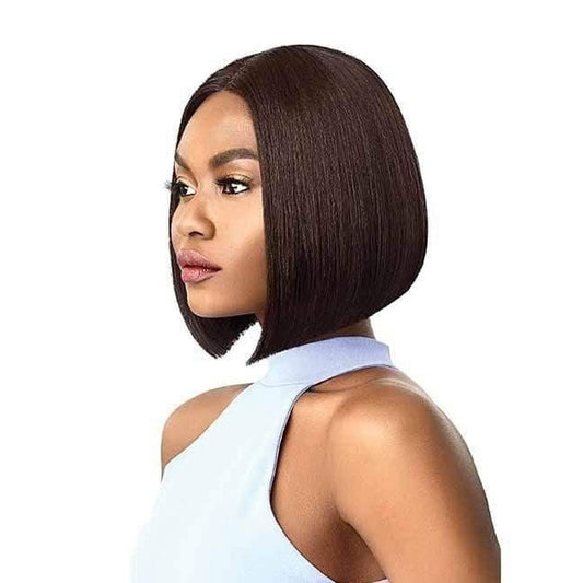Outre Blunt Cut Swiss Synthetic Lace I-Parting Lace Front Wig - AMA Alexwigs