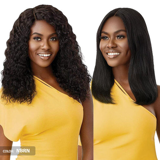 Outre The Daily Wig 100% Unprocessed Human Hair Lace Part Wet & Wavy Wig - DEEP CURL 20 Alexwigs