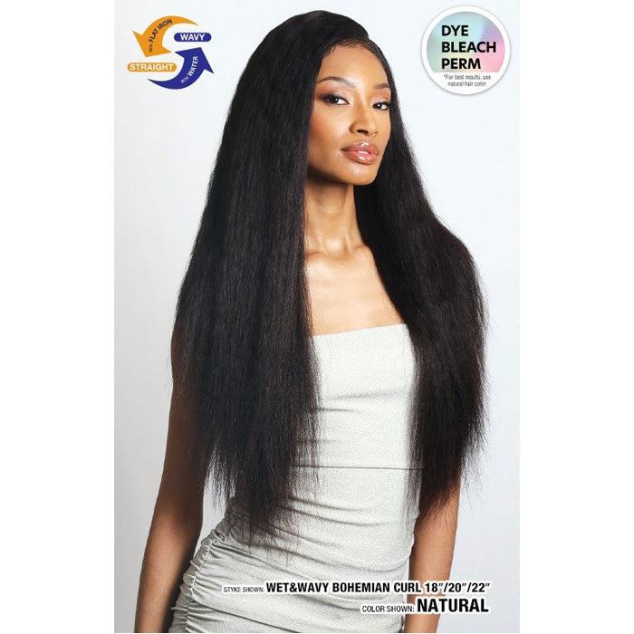 Shake N Go Glossy 100% Virgin Remy Hair HD 4x4 Hand-Tied Lace Closure - BOHEMIAN CURL 12 - Wet & Wavy Alexwigs