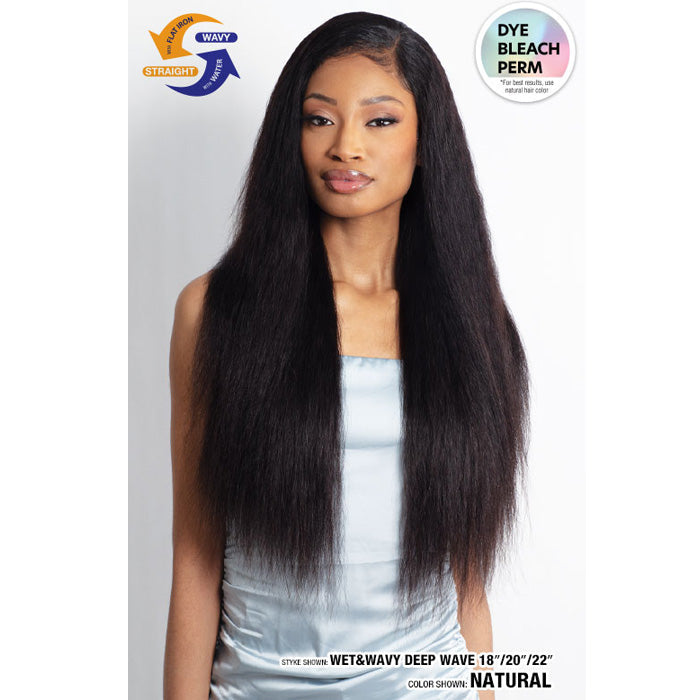 Shake N Go Glossy 100% Virgin Remy Hair HD 4x4 Hand-Tied Lace Closure - DEEP WAVE 12 - Wet & Wavy Alexwigs