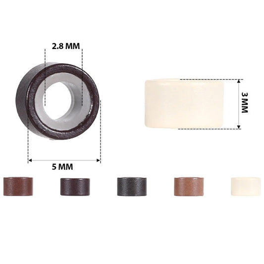 Lord and Cliff Micro Link Lock Beads Extension Rings - SILICON SHELL 100 Pcs (5/2.8/3 mm) Alexwigs