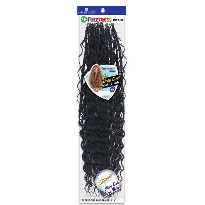 Free Tress Pre-Looped Crochet Braid - 3X DEEP CURL BOHO BRAIDS 22" Alexwigs