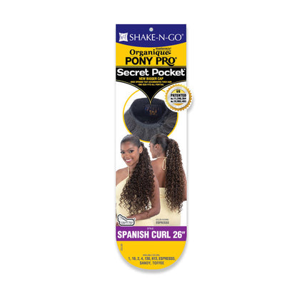 Shake N Go Organique Pony Pro Secret Pocket Ponytail - SPANISH CURL 26" Alexwigs