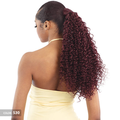 Shake N Go Organique Human Hair Blend PonyPro Secret Pocket Drawstring Ponytail - WATER CURL 18" Alexwigs