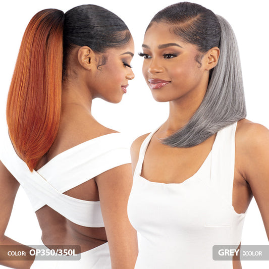 Shake N Go Que Human Hair Blend Drawstring Ponytail - Q-STRAIGHT 14" Alexwigs