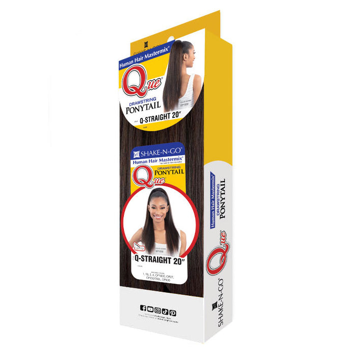 Shake N Go Que Drawstring Ponytail - Q-STRAIGHT 20" Alexwigs